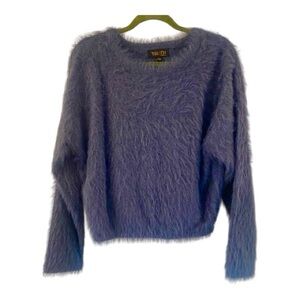 Truth by Republic Fuzzy Crew Neck Sweater Blue Sz L